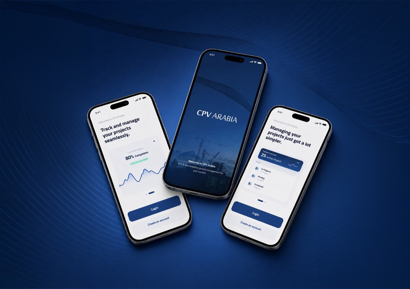 CPV Arabia mobile app onboarding screens