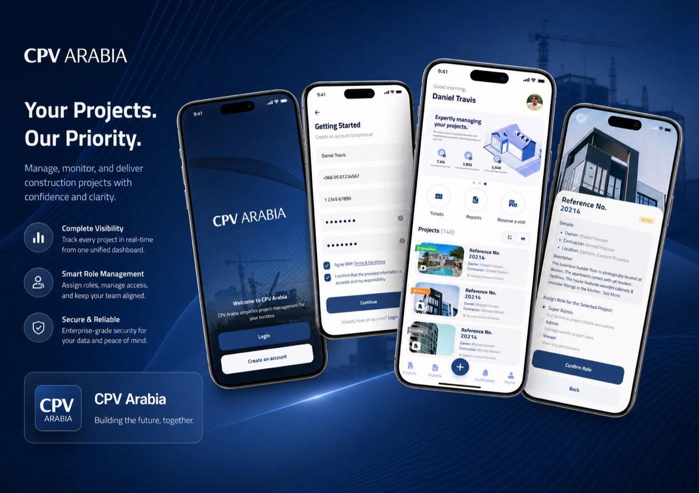 CPV Arabia mobile app appointment and project details
